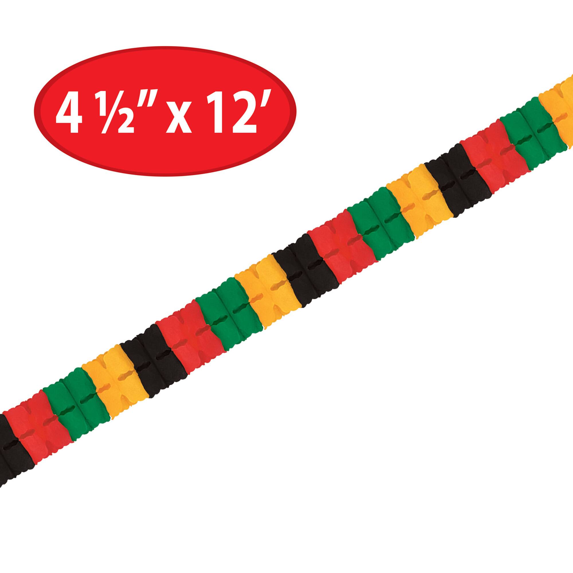 Beistle 4.5" x 12ft. Black, Red, Green & Yellow Leaf Garlands, 2ct.